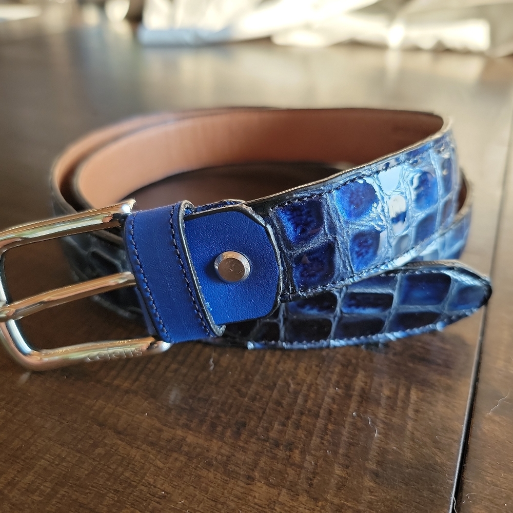 1-1/8" Blue Croc Belt